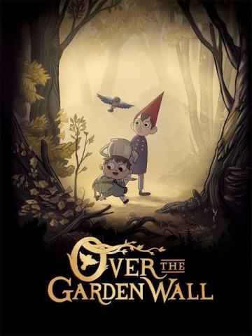 Show poster featuring two character one with a red pointed hat and the other with a tea pot for a hat walking through a forest.